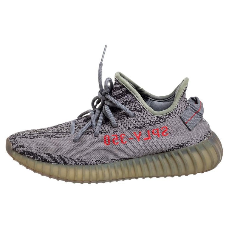 Yeezy x Adidas Grey Knit Fabric Boost 350 V2 Beluga 2.0 Sneakers Size 40  2/3 For Sale at 1stDibs