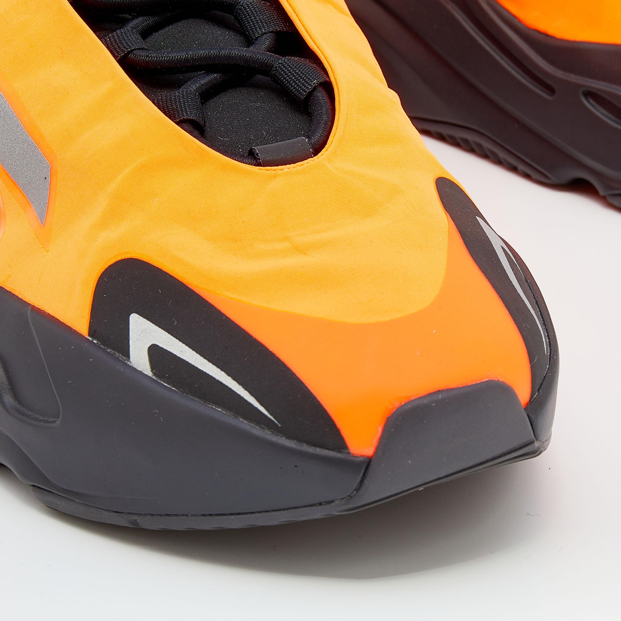 Men's Yeezy x adidas Orange/Black Neoprene Boost 700 MNVN Sneakers Size 46 2/3 For Sale