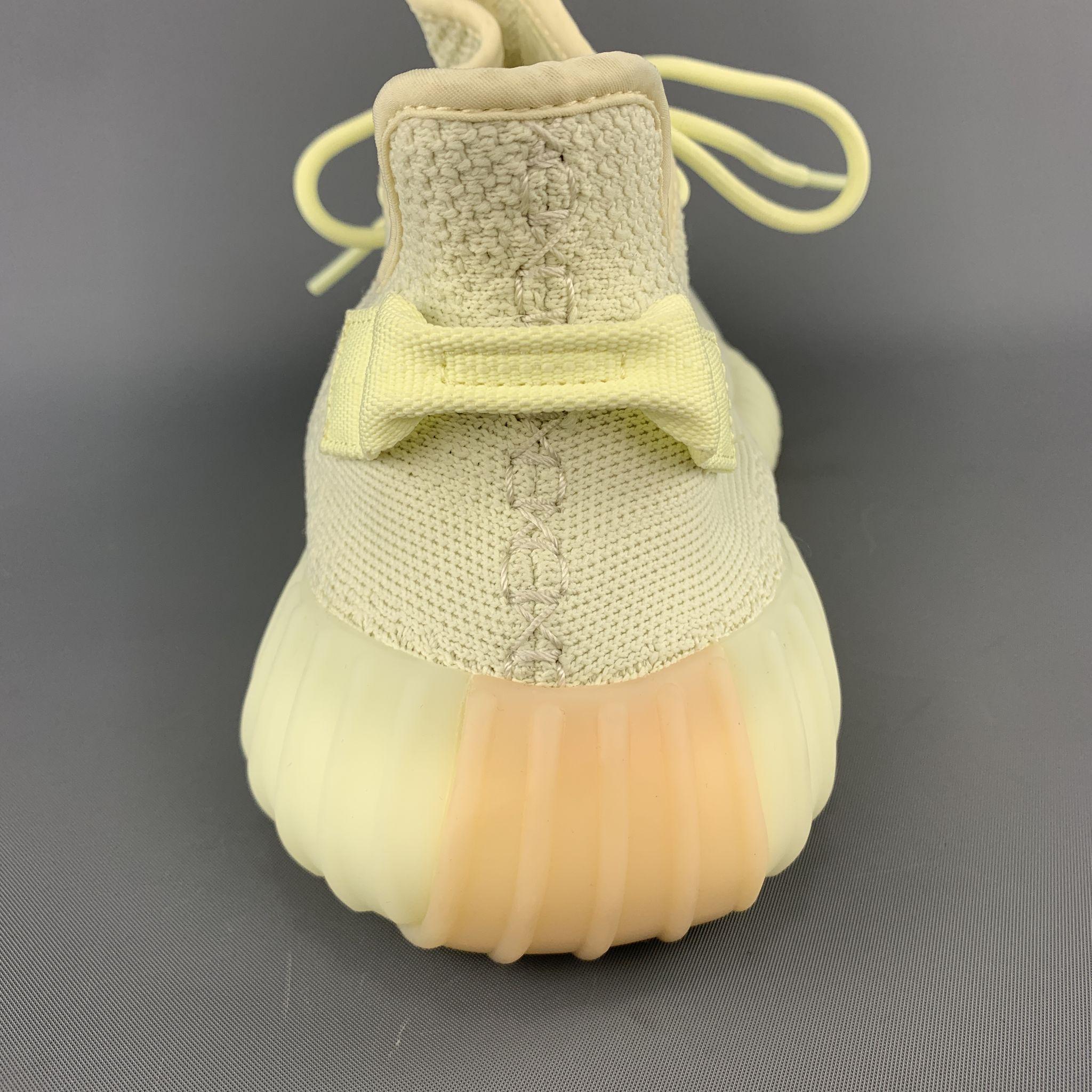 Men's YEEZY X ADIDAS Size 12 Butter Yellow Solid Nylon Lace Up Sneakers