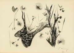 Skurrile abstrakte Blumen, Lithographie, Signiert, Ed. 6 von 30