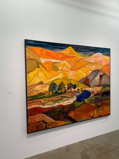"Sydney's Window, " Modern, Colourful, Expressionistic, Landscape, Painting