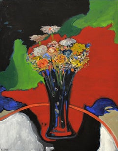 "Window 1431, " Contemporary, Expressionistic, Floral, Still Life, Painting