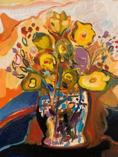 "Window 1464, " Contemporary, Abstract, Still-Life, Flower, Painting