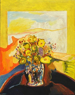 "Window 1464, " Contemporary, Abstract, Still-Life, Flower, Painting