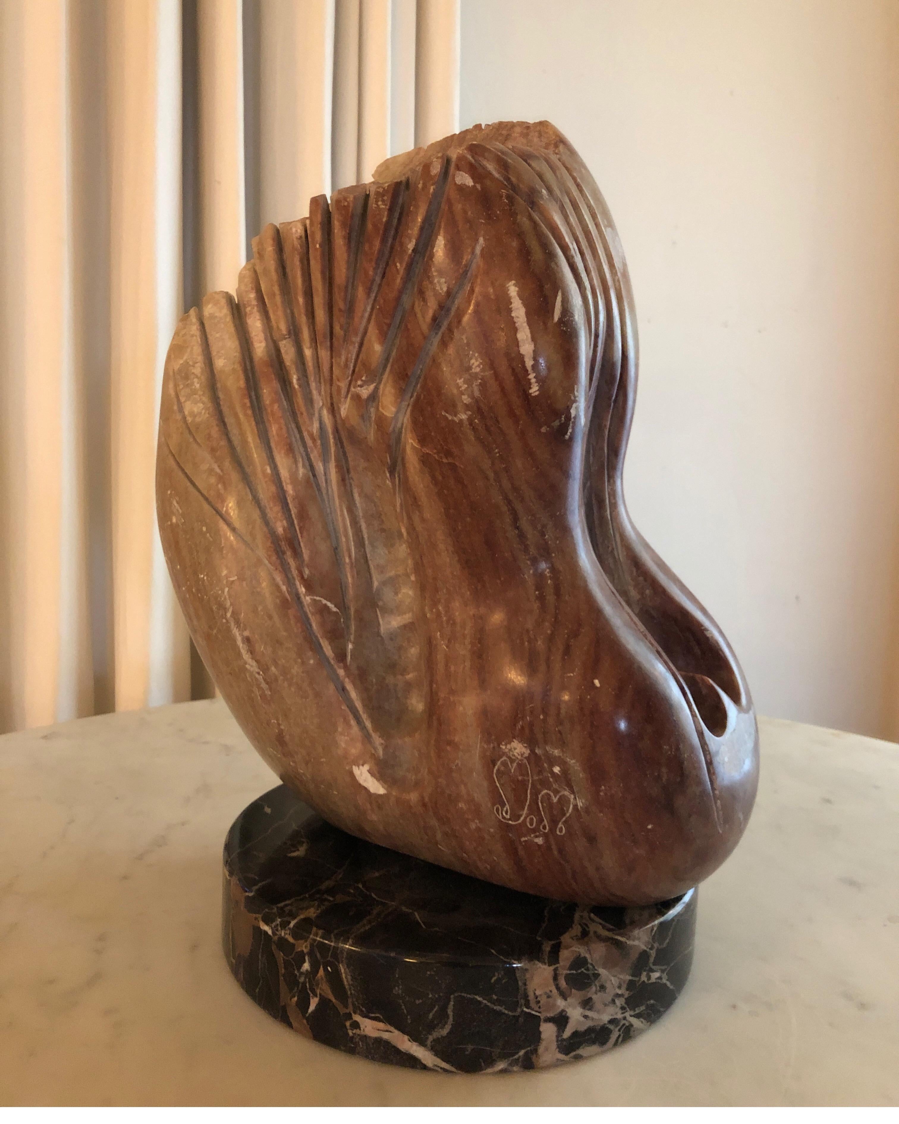Large marble stone sculpture.
Created and signed by Romanian/American Artist Yehuda 
