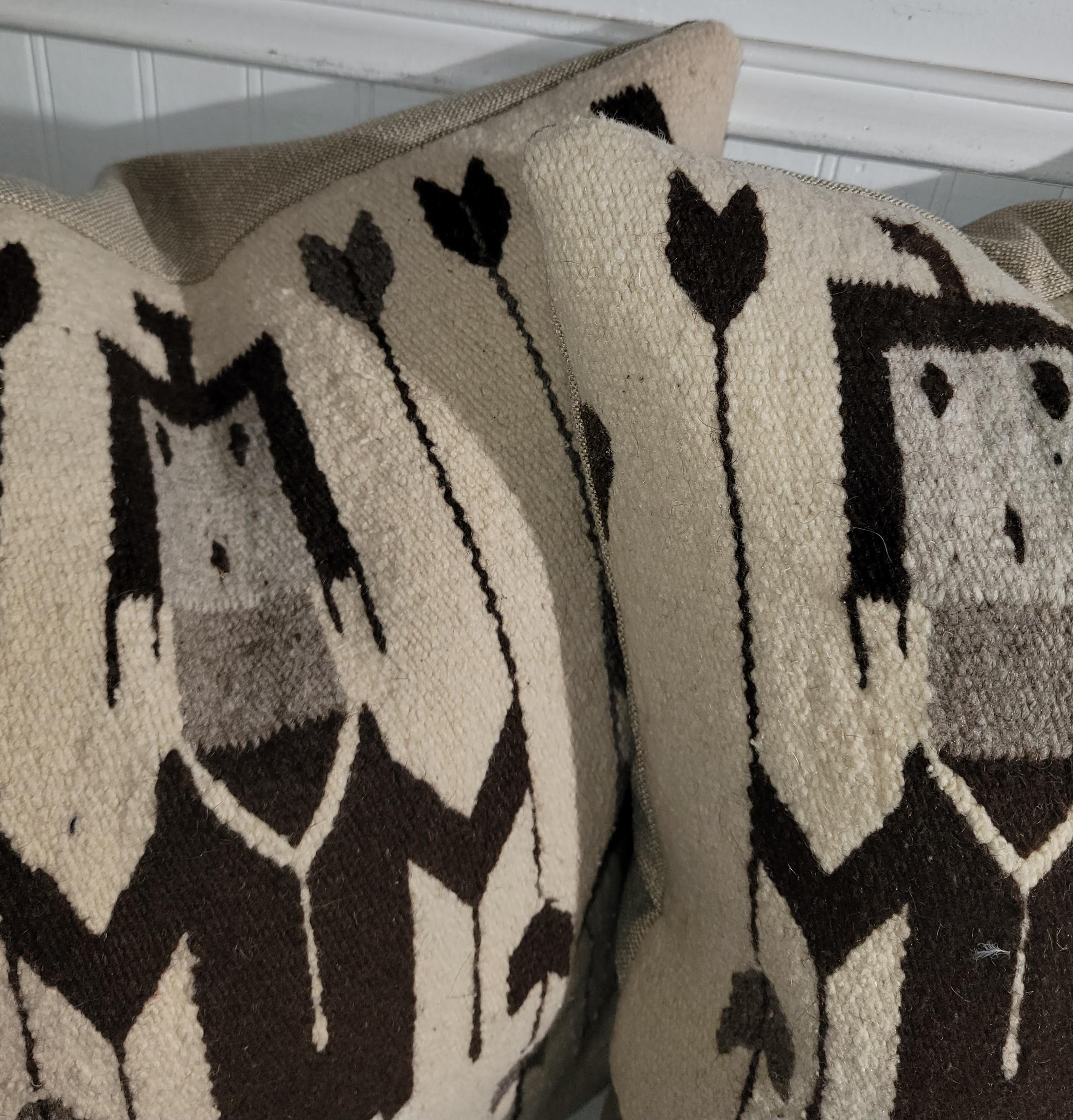 American Yei Indian Navajo  Weaving Pillows -Pair For Sale