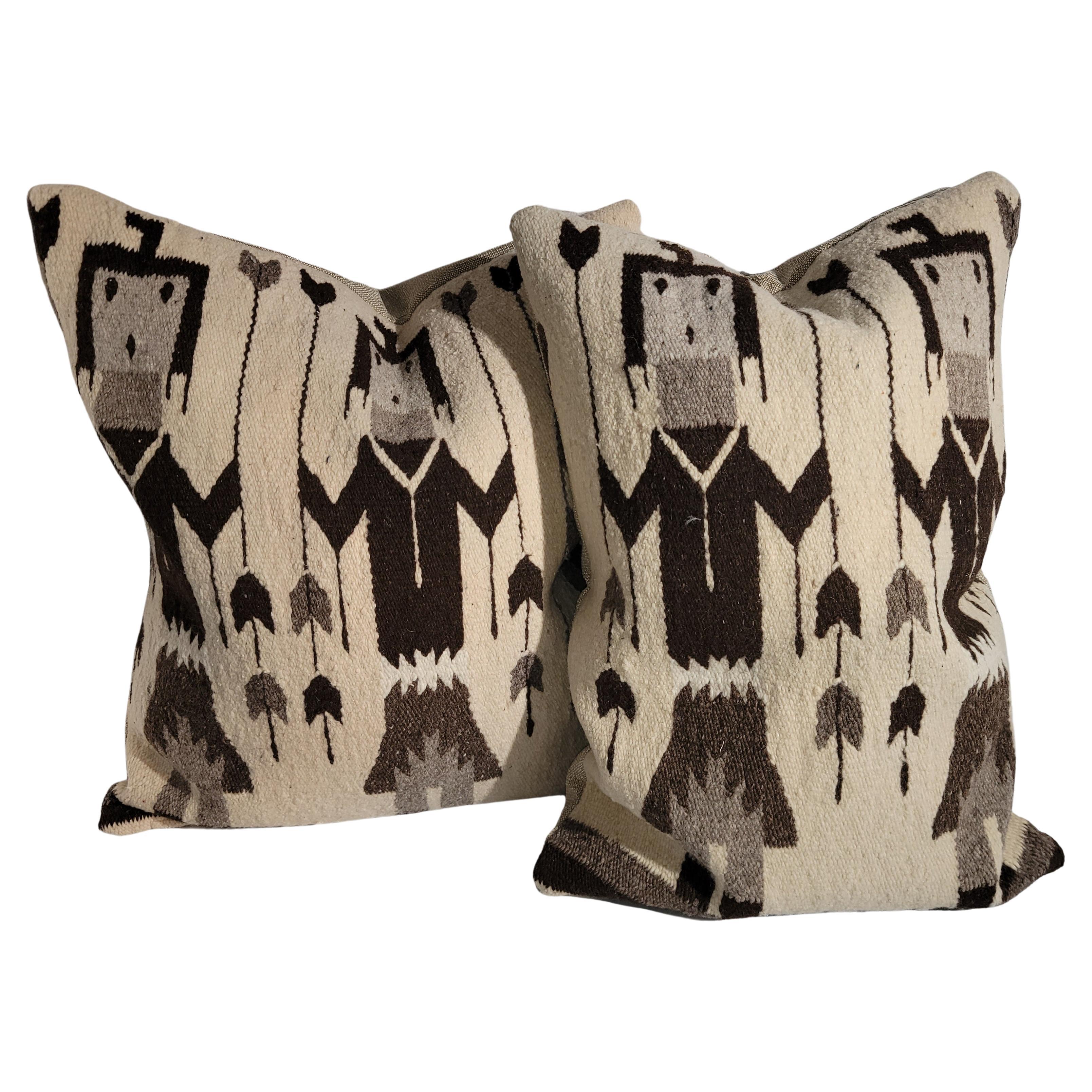 Yei Indian Navajo  Weaving Pillows -Pair