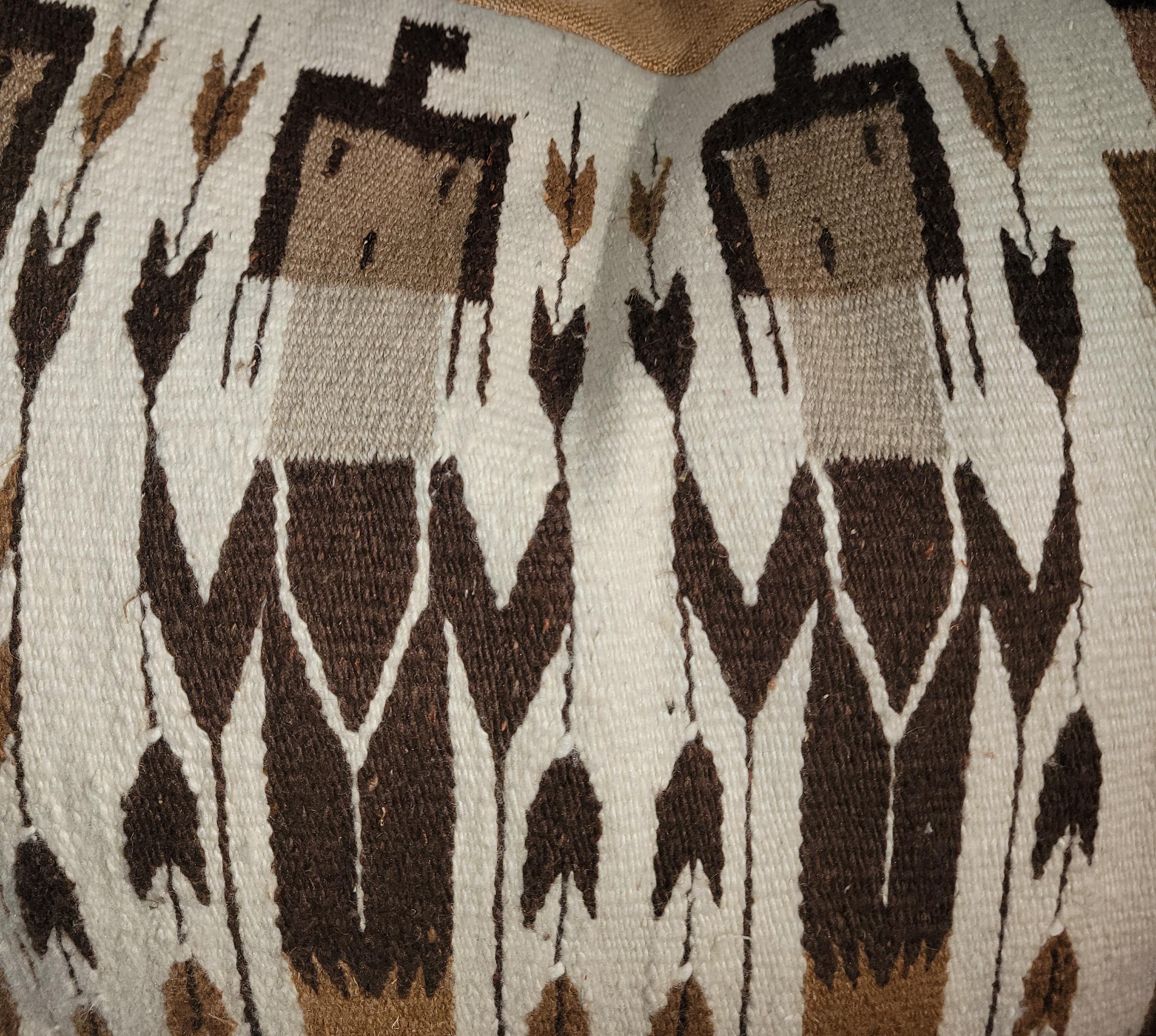 Yei Navajo Indianer Weben Großes Kissen (amerikanisch) im Angebot