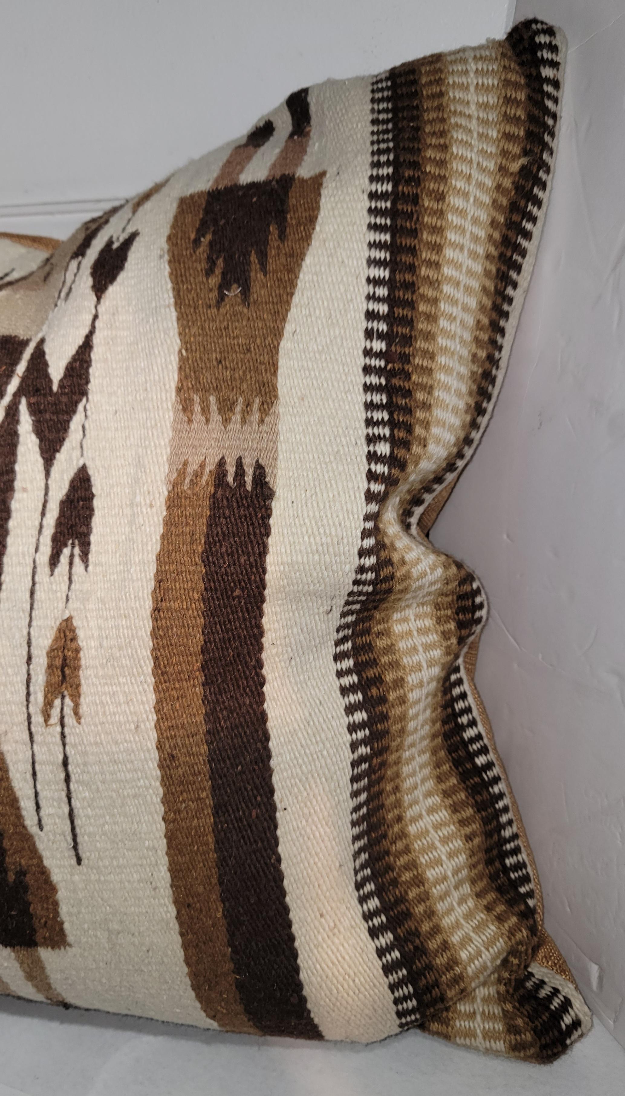Hand-Woven Yei Navajo Indian Weaving Large Pillow For Sale
