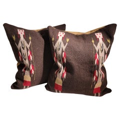  Yei Navajo Indian Weaving Pillows -Pair