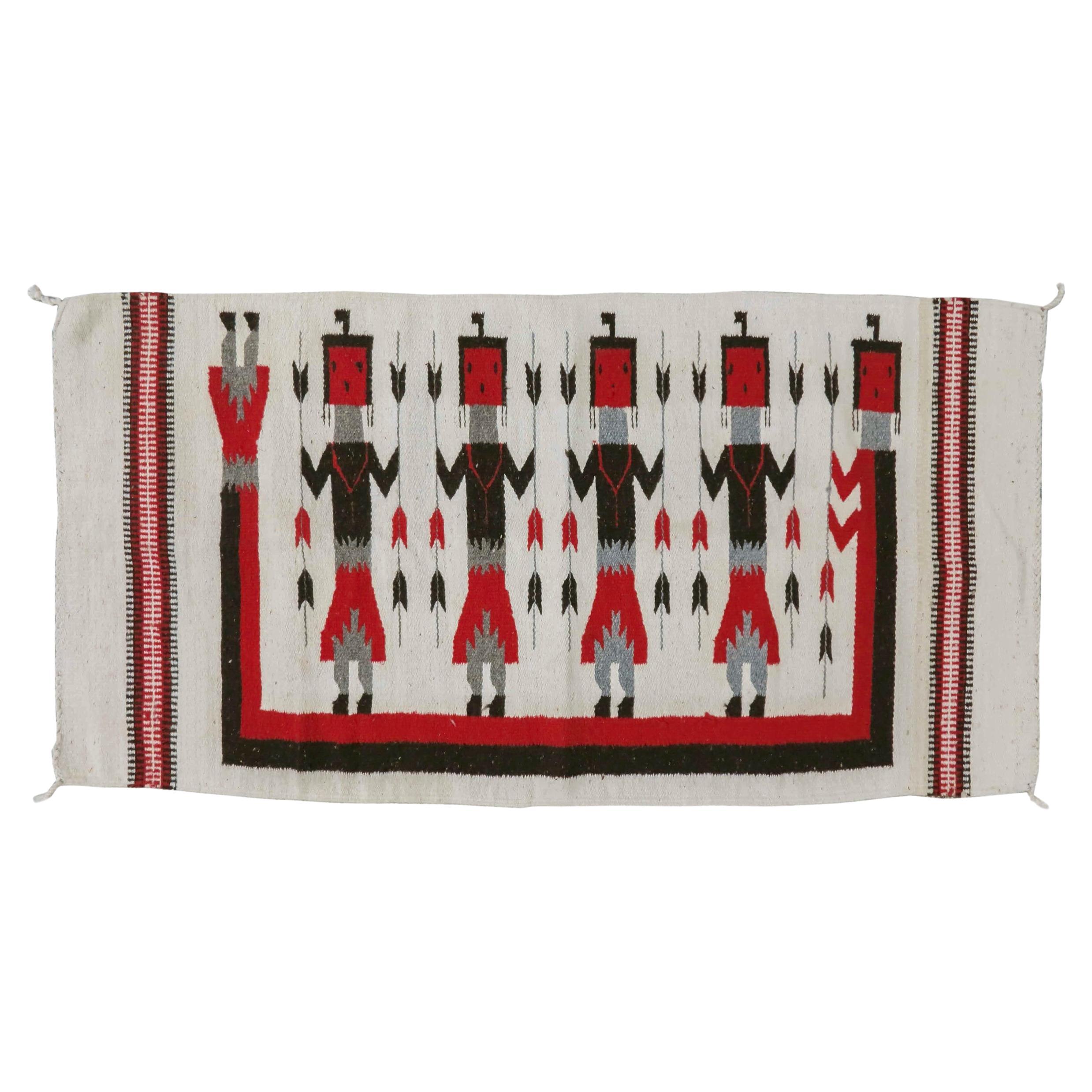 Yei Navajo Rug, Early 20th Century  For Sale