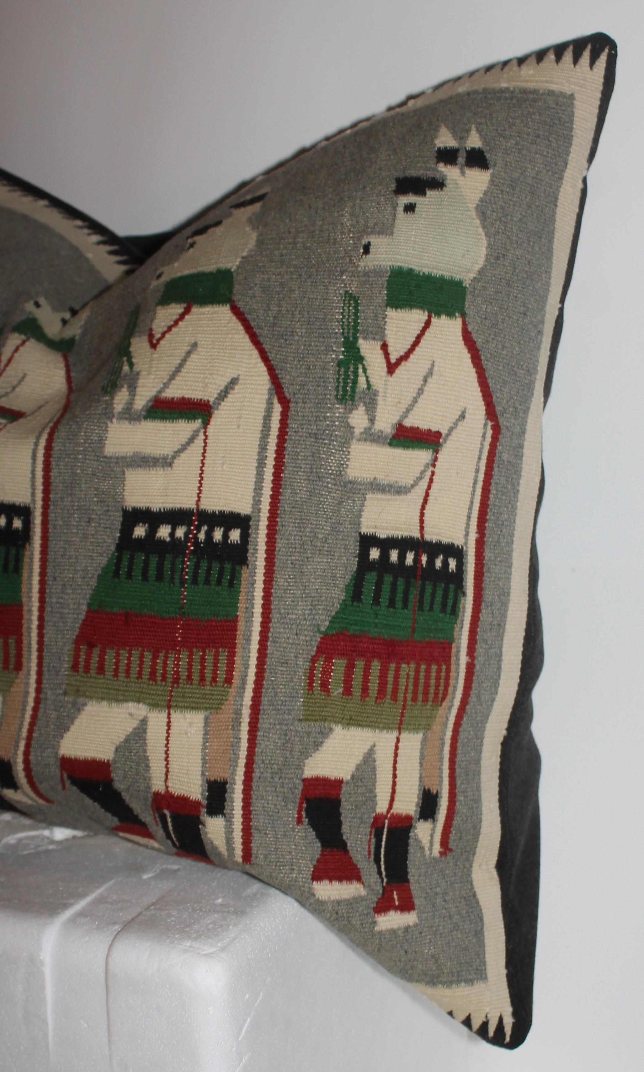 This fine Yeibechei Indian weaving pillow is in fine condition and great colors. The insert is down and feather fill. The condition is very good.