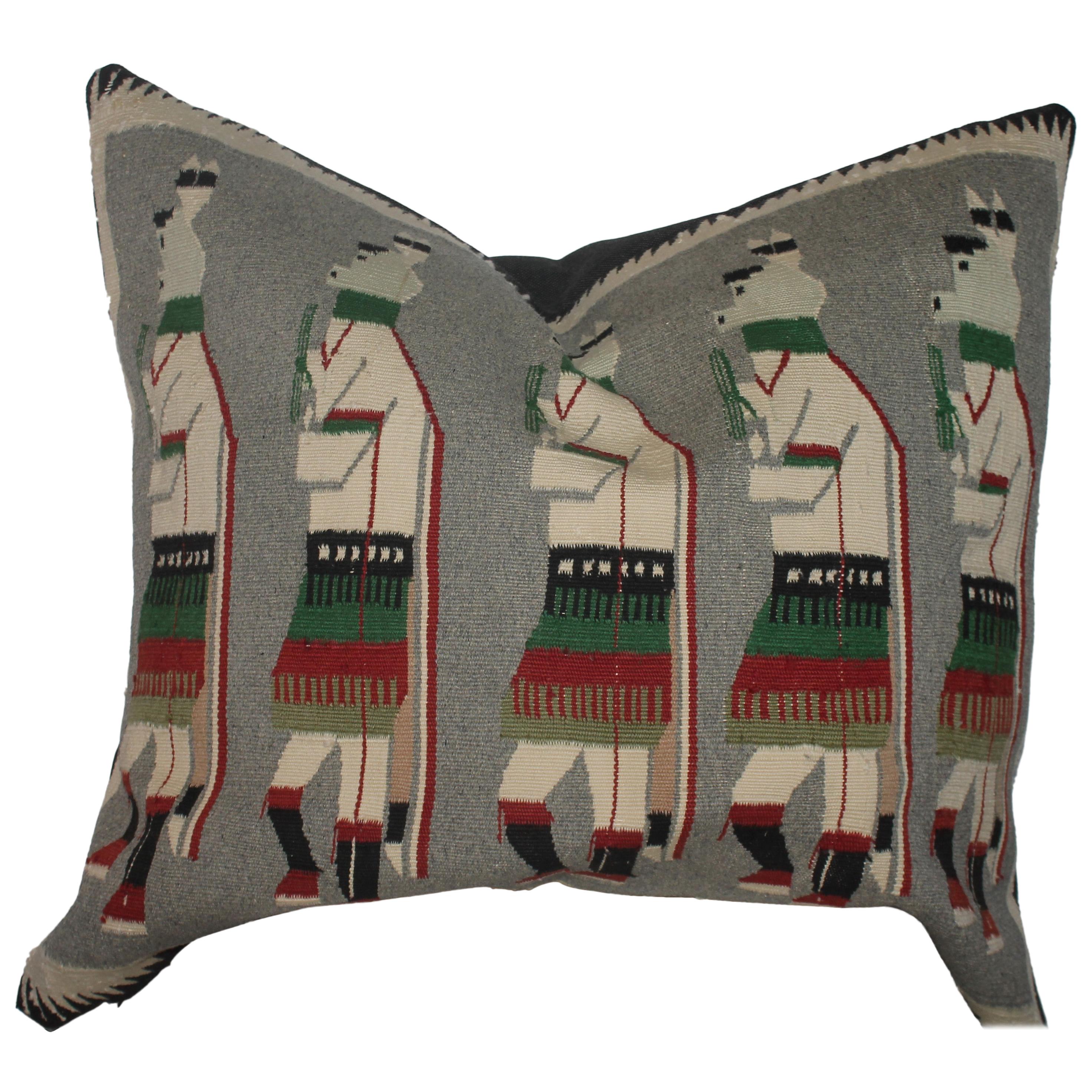 Yeibechei Navajo Indian Weaving Pillow