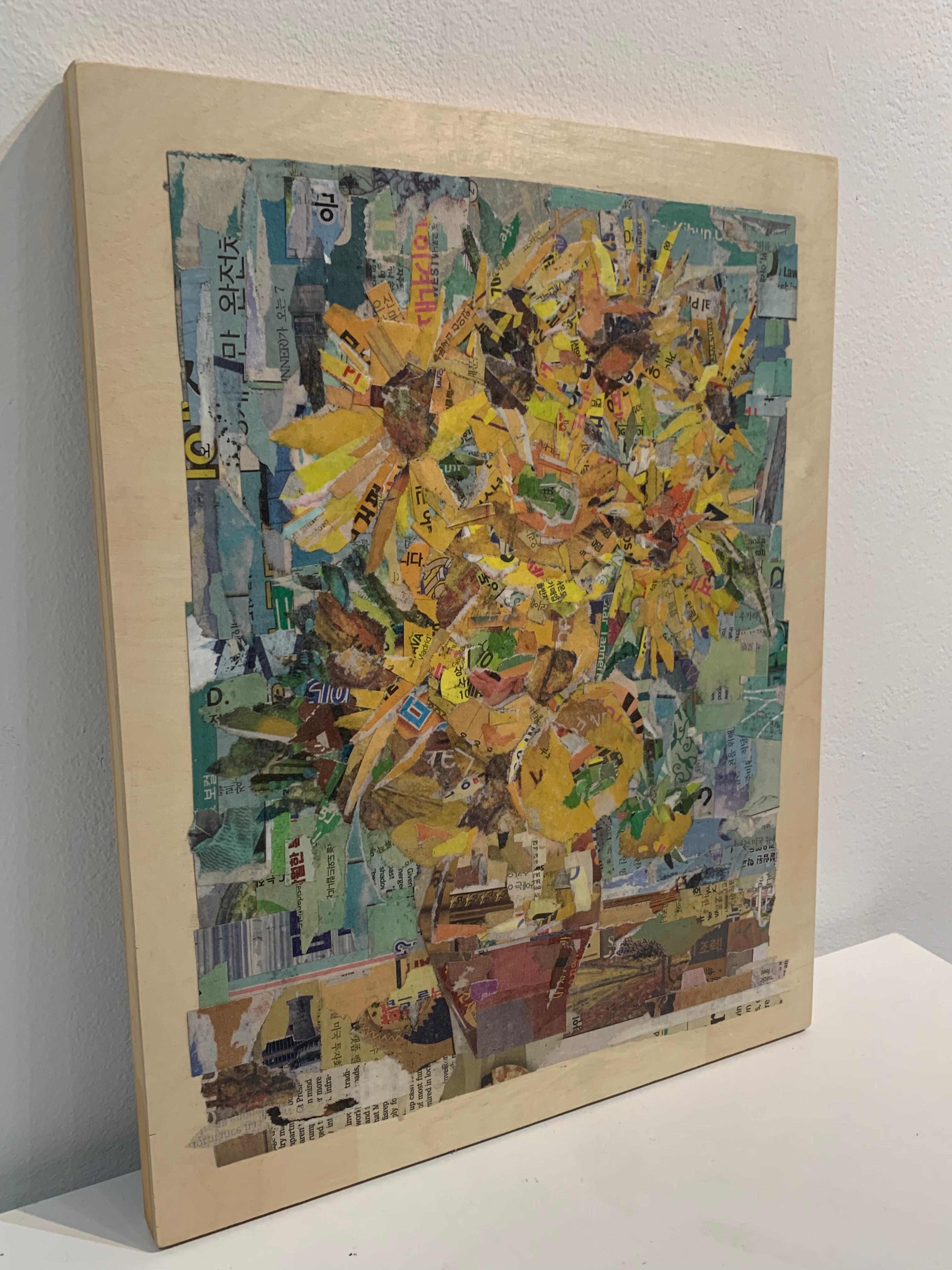 The Sunflower - Brown Abstract Painting by Yeji Moon