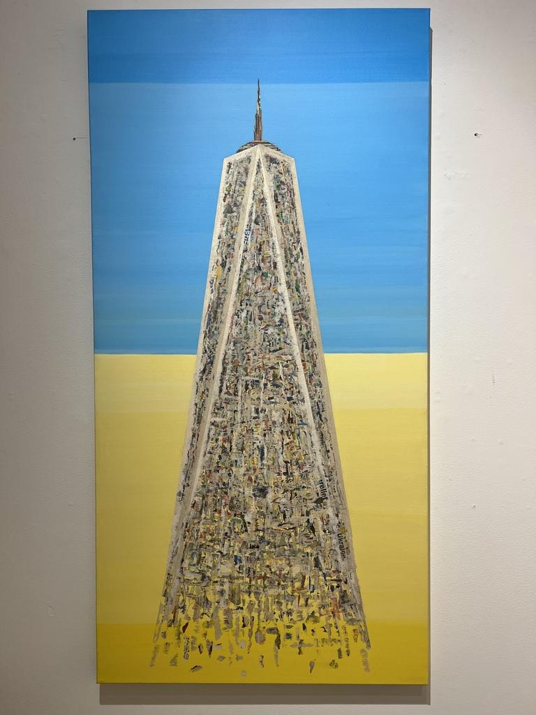Freedom Tower - Blue Landscape Painting by Yeji Moon