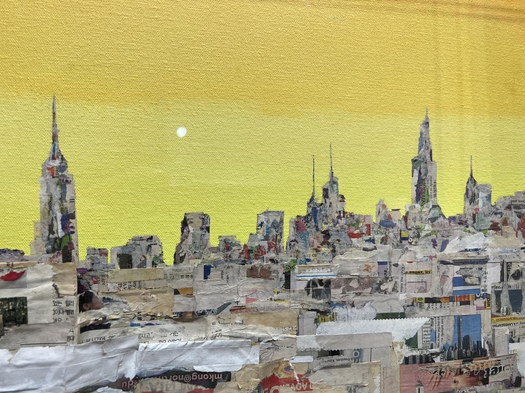 The City View from Brooklyn - Modern Mixed Media Art by Yeji Moon