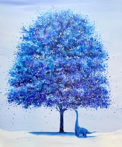 Art contemporain coréen de Yeju Kwon - Mémoires de l'arbre : Dinosaure bleu