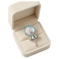 YELENA - Brooch cum Pendent Ballerina in 18K