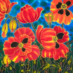 Amapolas en flor, Pintura original