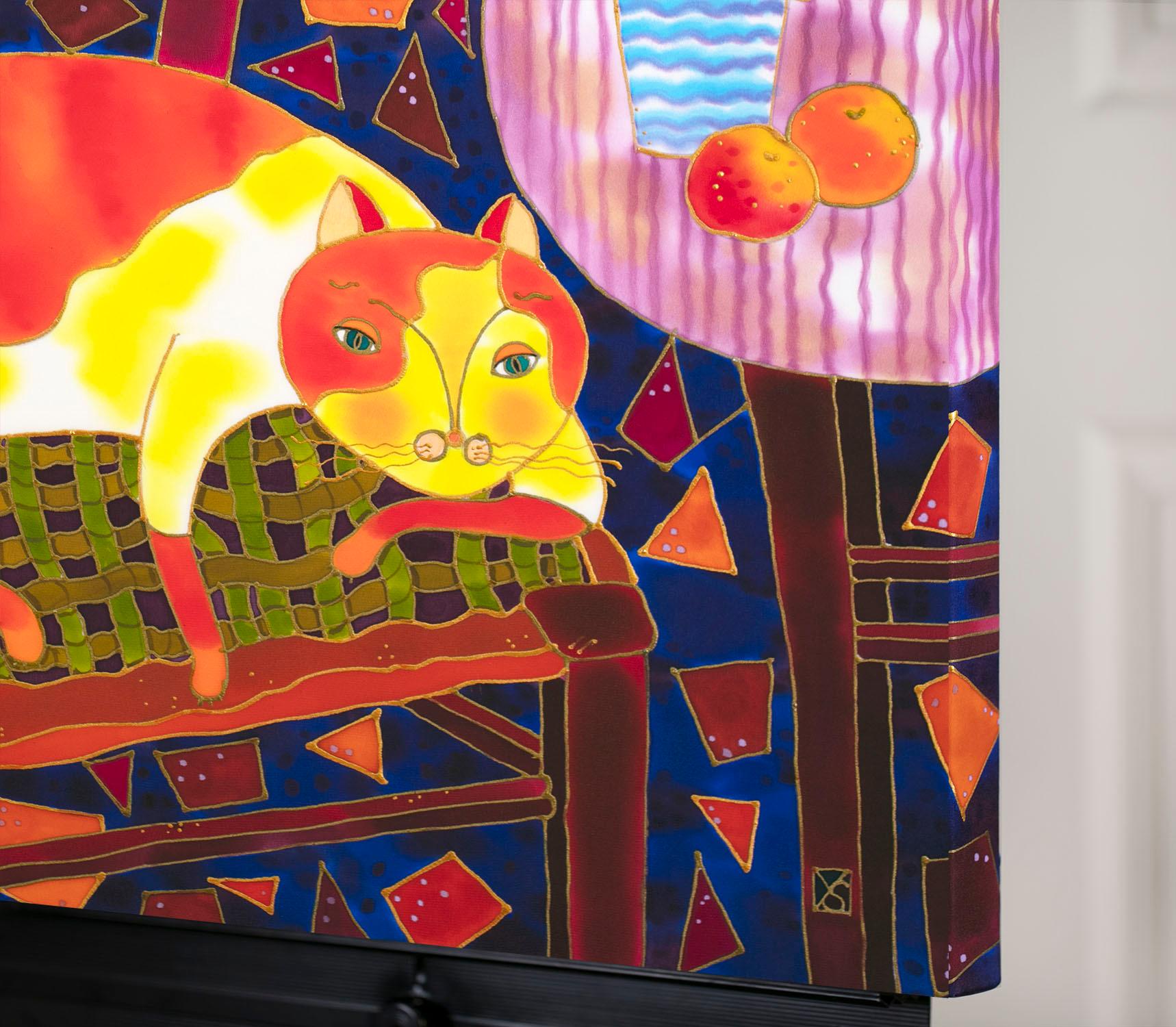Ginger Cat, Original Painting - Contemporary Mixed Media Art by Yelena Sidorova