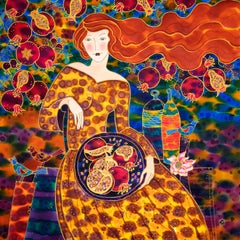 Pomegranate Harvest Time, Original Painting