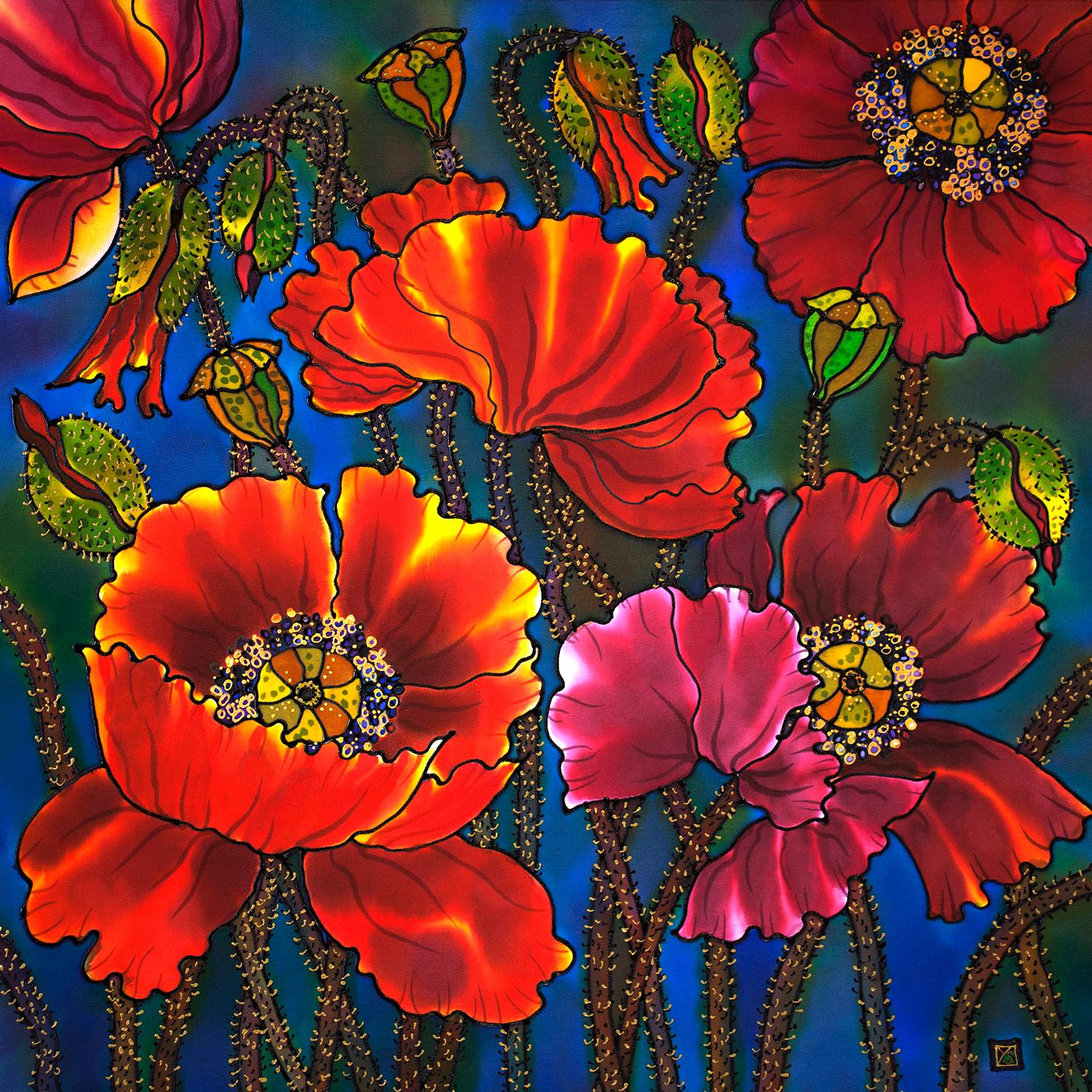 Poppies 2 - Mixed Media Art by Yelena Sidorova