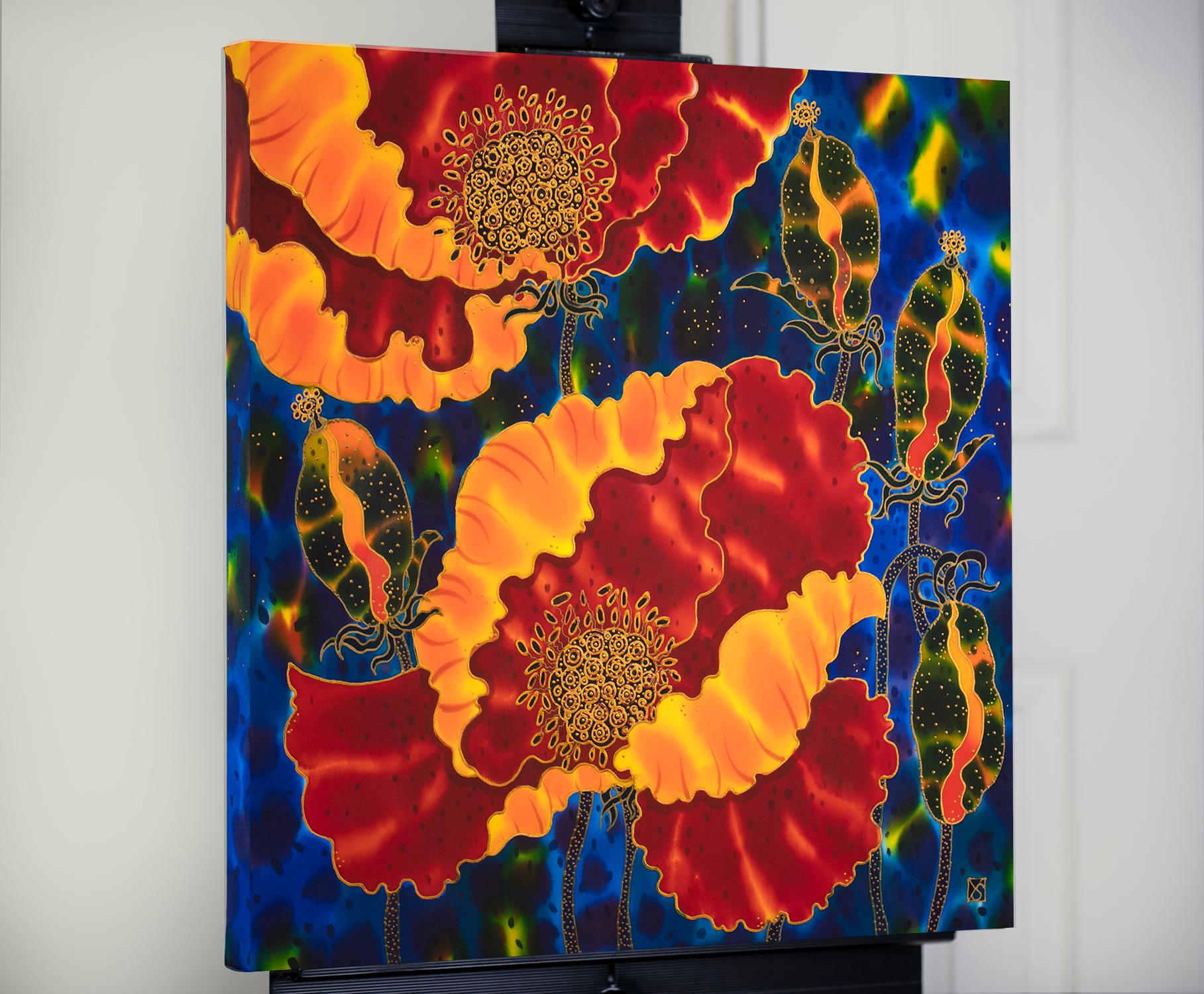 <p>Artist Comments<br>Artist Yelena Sidorova presents vibrant poppies in various stages of growth. 