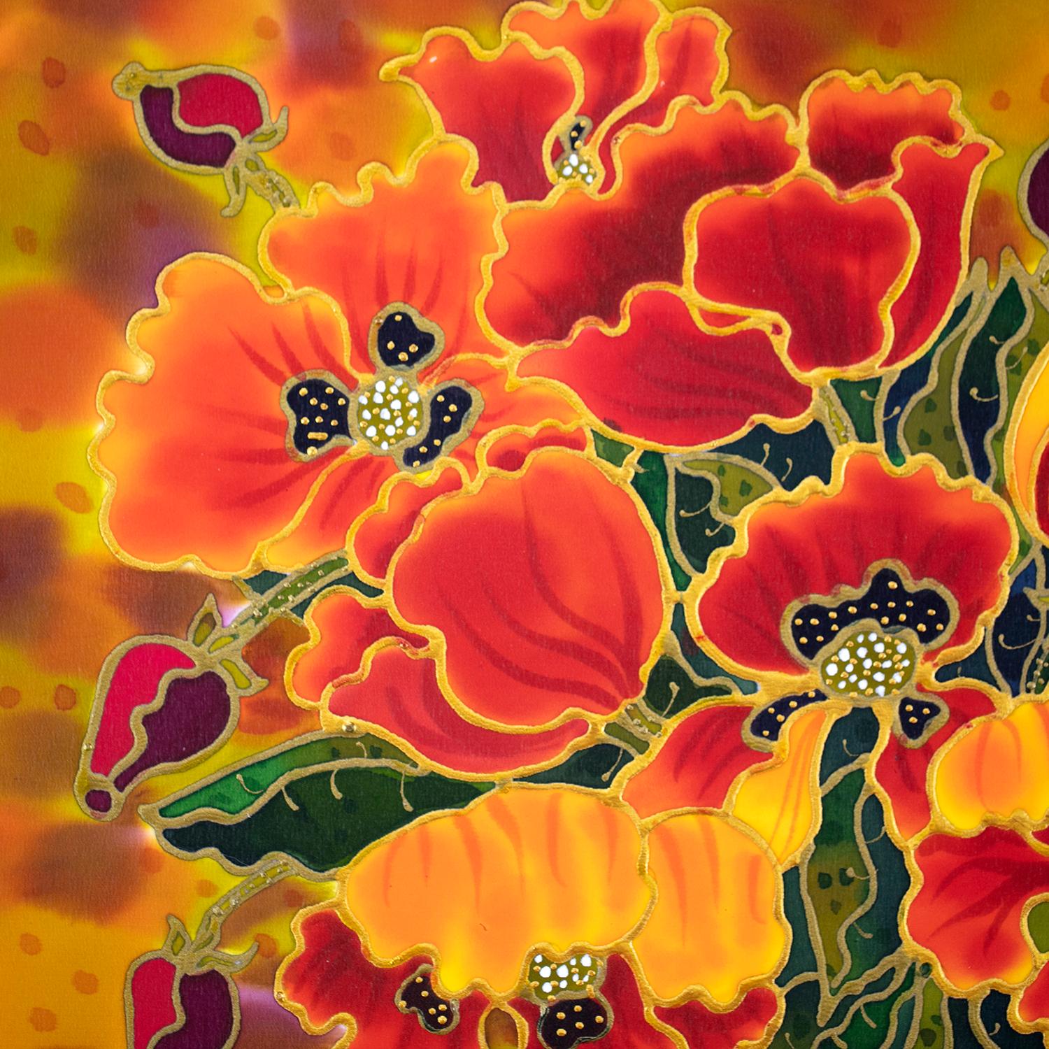Rojo y oro, Pintura original en venta 1