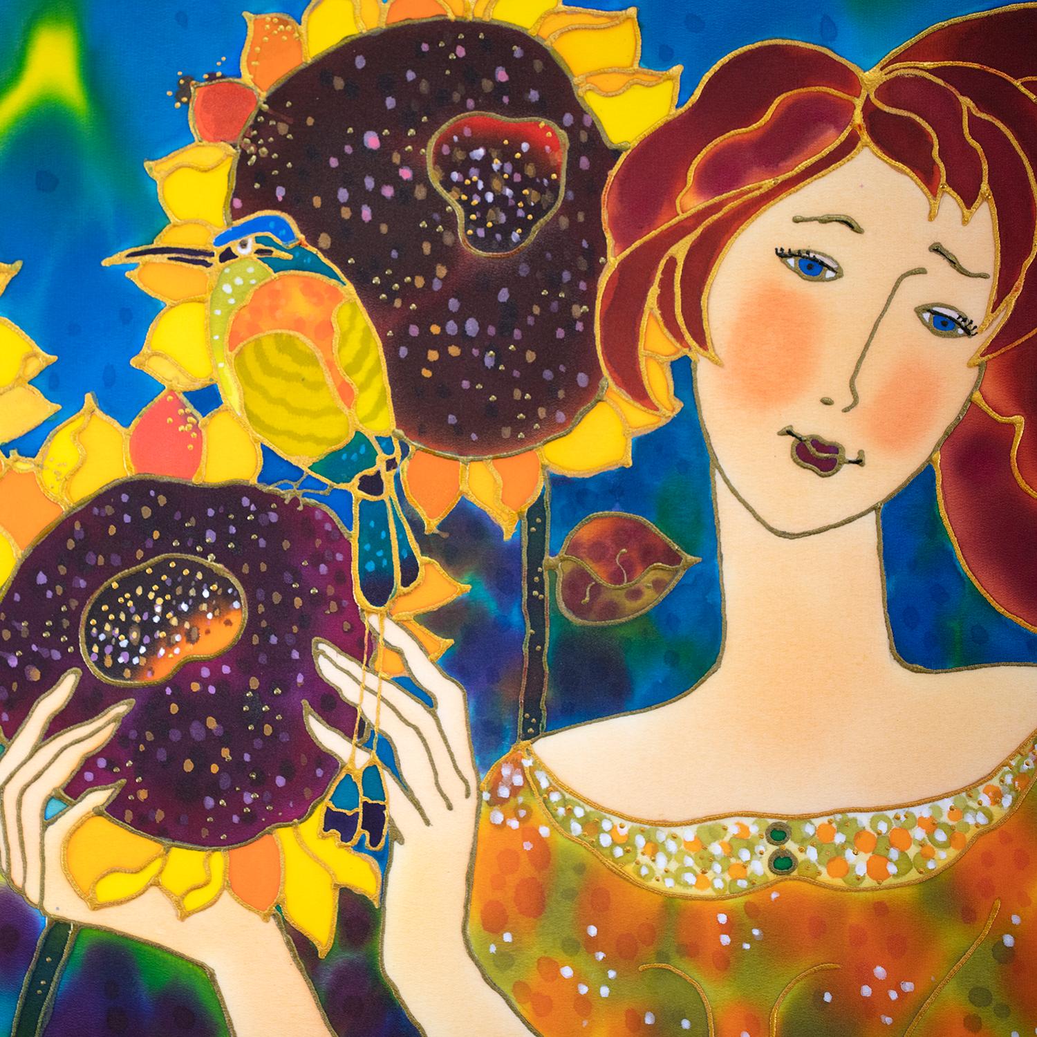 Sunflower Medley, Original Painting - Contemporary Mixed Media Art by Yelena Sidorova
