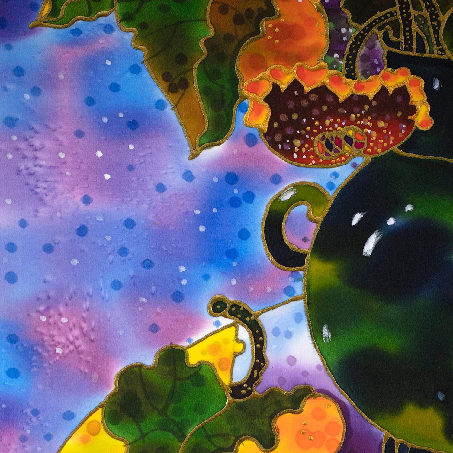 Girasoli in vaso verde, Pittura originale in vendita 1