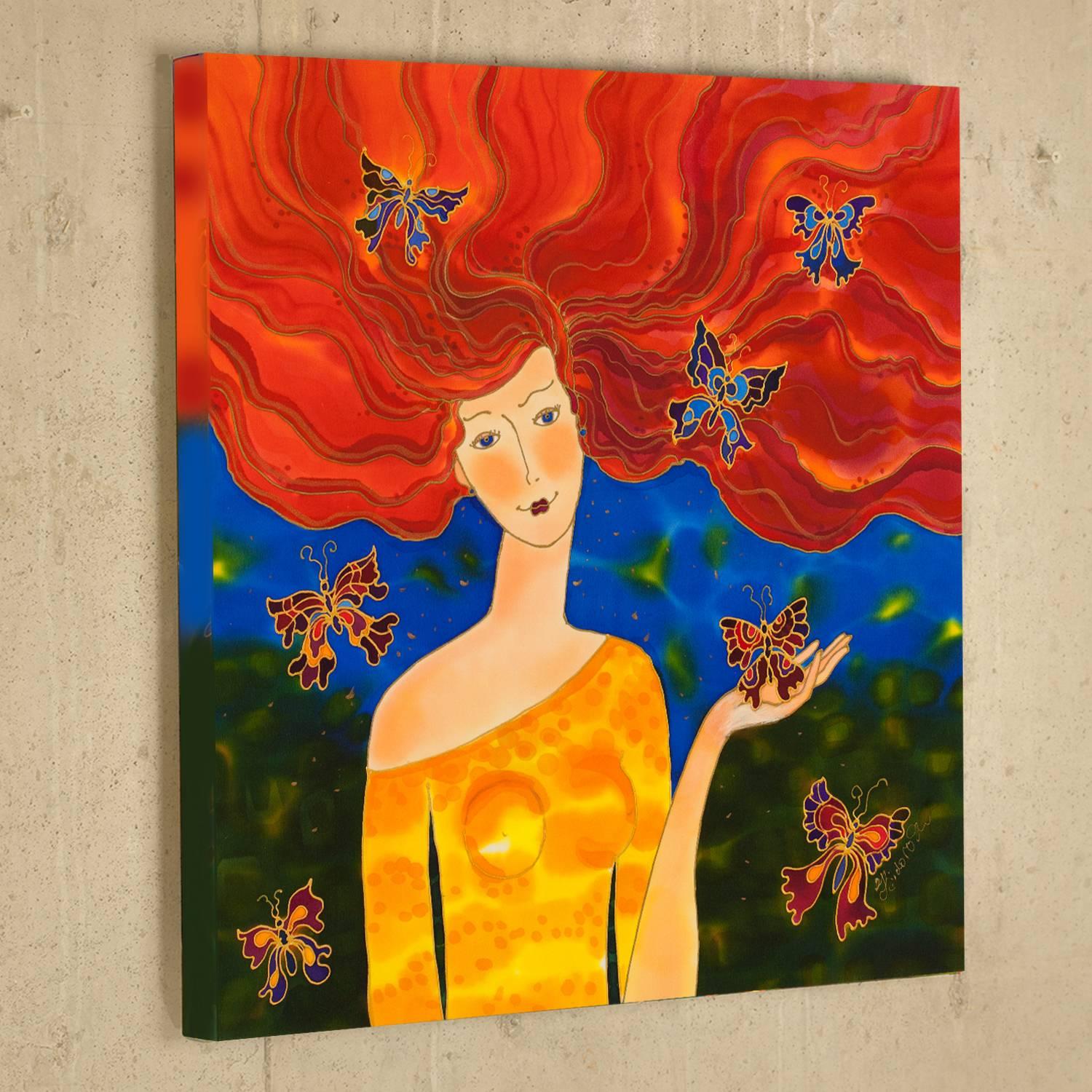 Wind of Butterflies, Original Painting - Contemporary Mixed Media Art by Yelena Sidorova