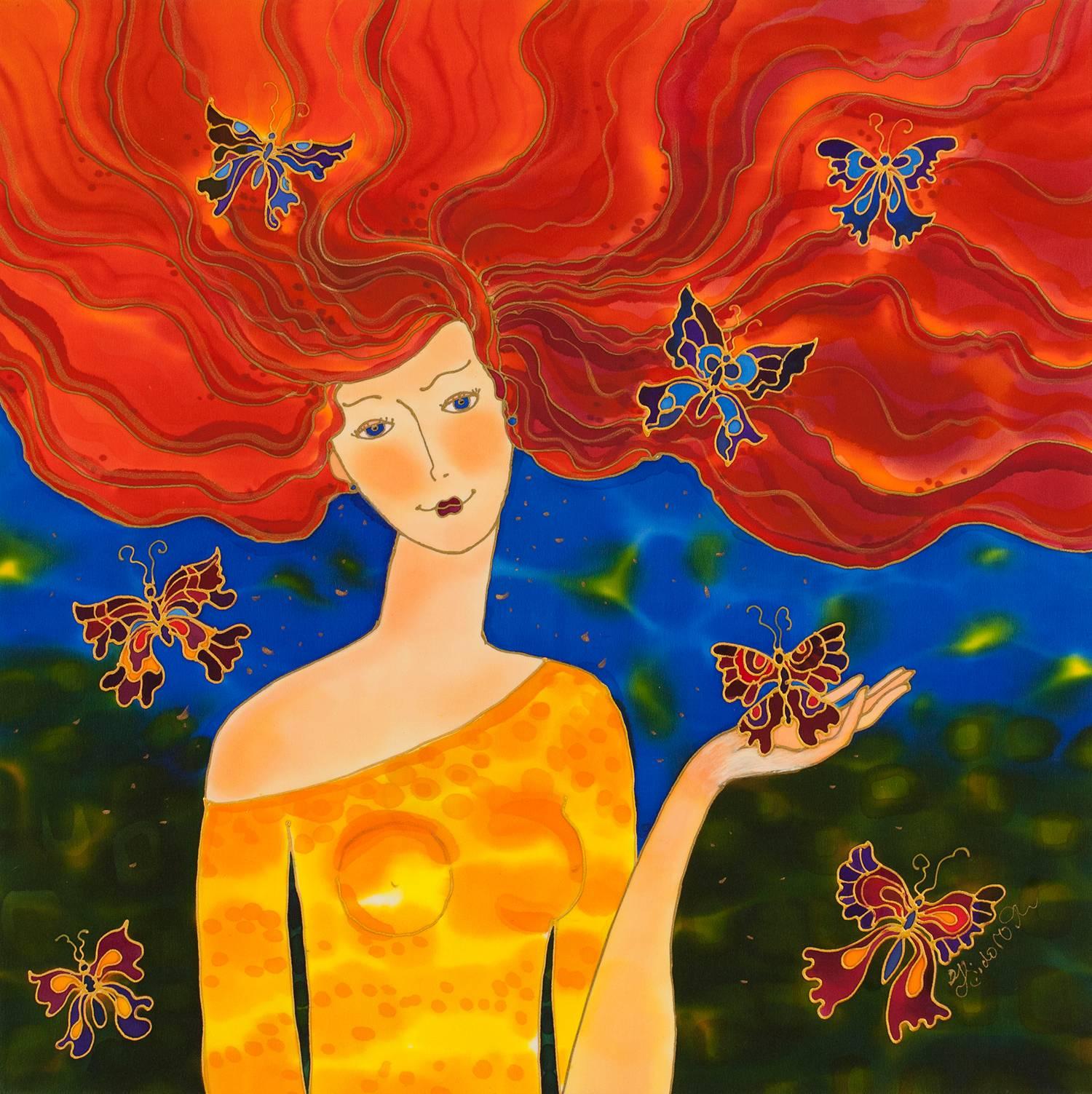 Wind of Butterflies, Original Painting - Mixed Media Art by Yelena Sidorova