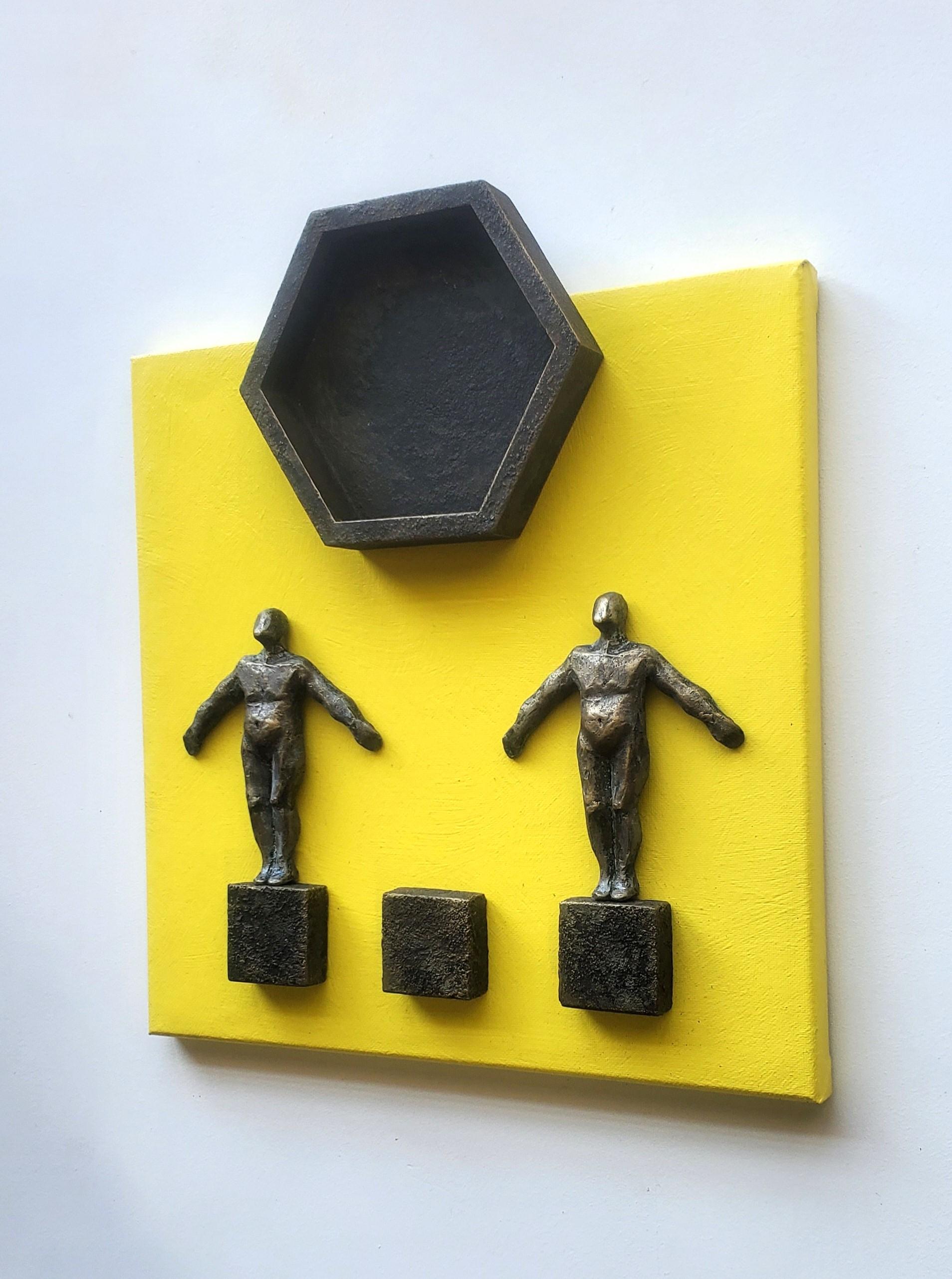 Balance I (Yellow), Original Painting - Contemporary Mixed Media Art by Yelitza Diaz