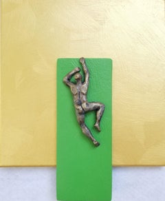Green Climber on Gold, Original Painting