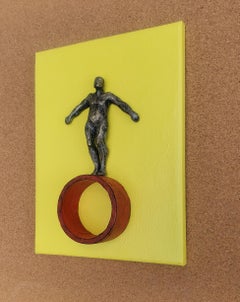Balance on Yellow, Red., Original Painting