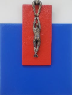 Climber on Red N Blue Square, peinture d'origine