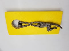 Climbers on Yellow Hanging on the Moon., Original Painting