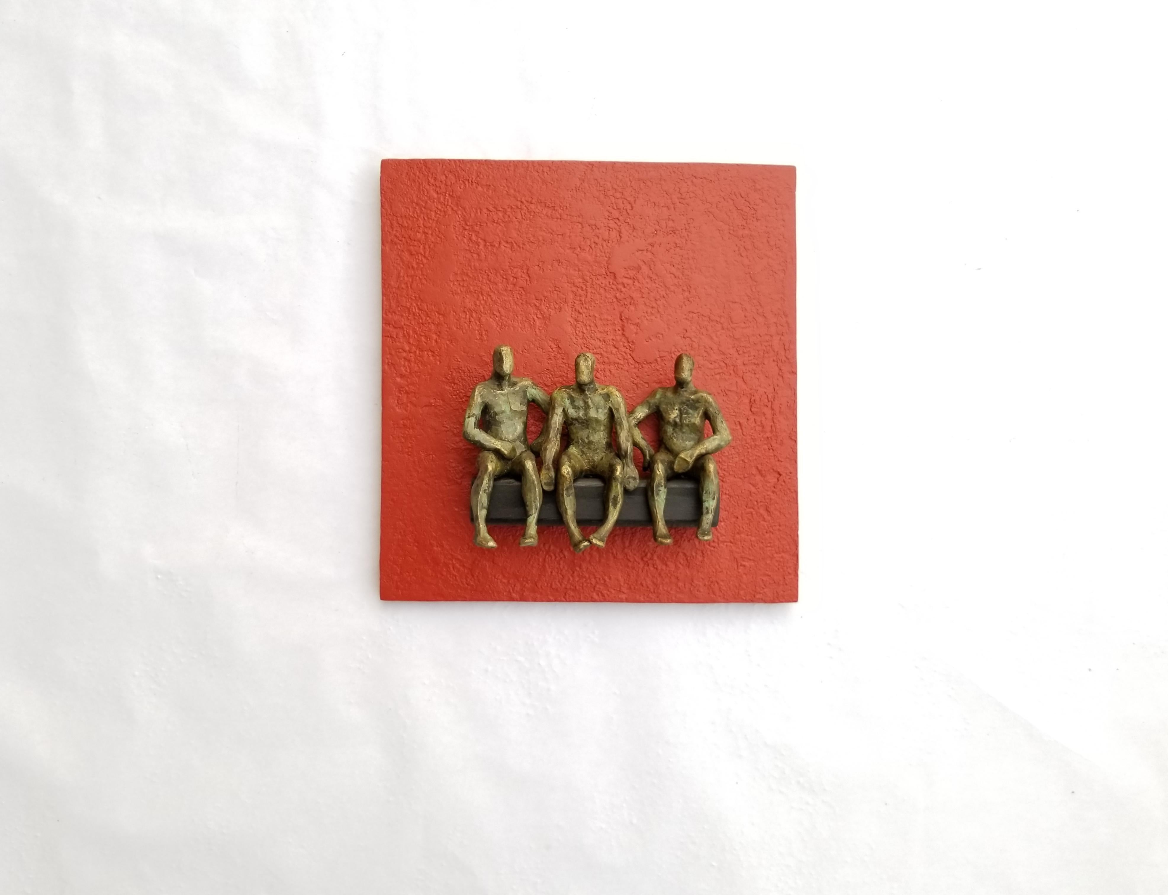 <p>Artist Comments<br>Artist Yelitza Diaz presents three figures sharing a tender moment as they sit on a ledge. 