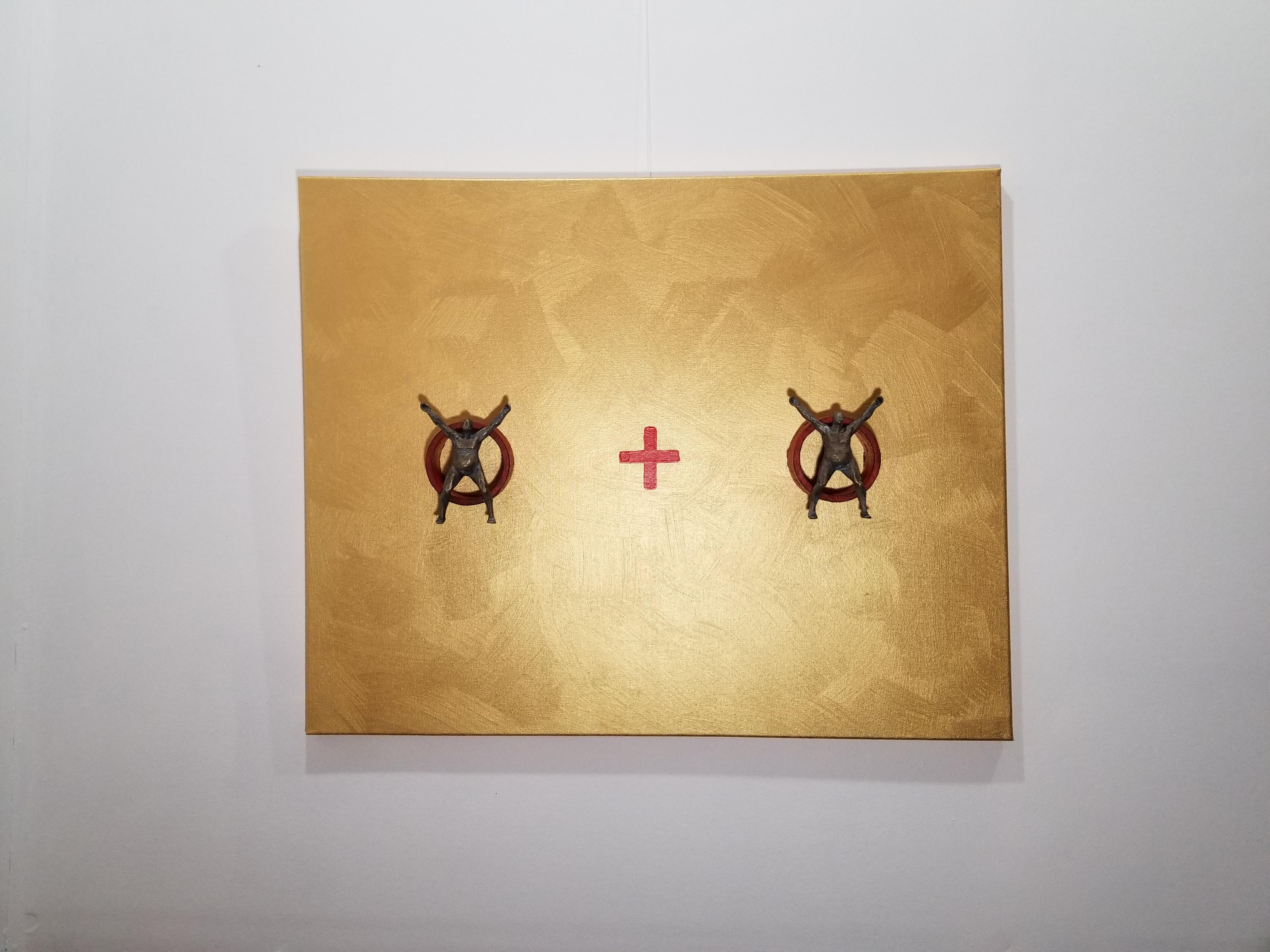 <p>Artist Comments<br>Inspired by minimalism, artist Yelitza Diaz presents a compelling piece featuring two figures painted to look like bronze. She offers an equation with 3D elements as a nod to Reinhardt. 