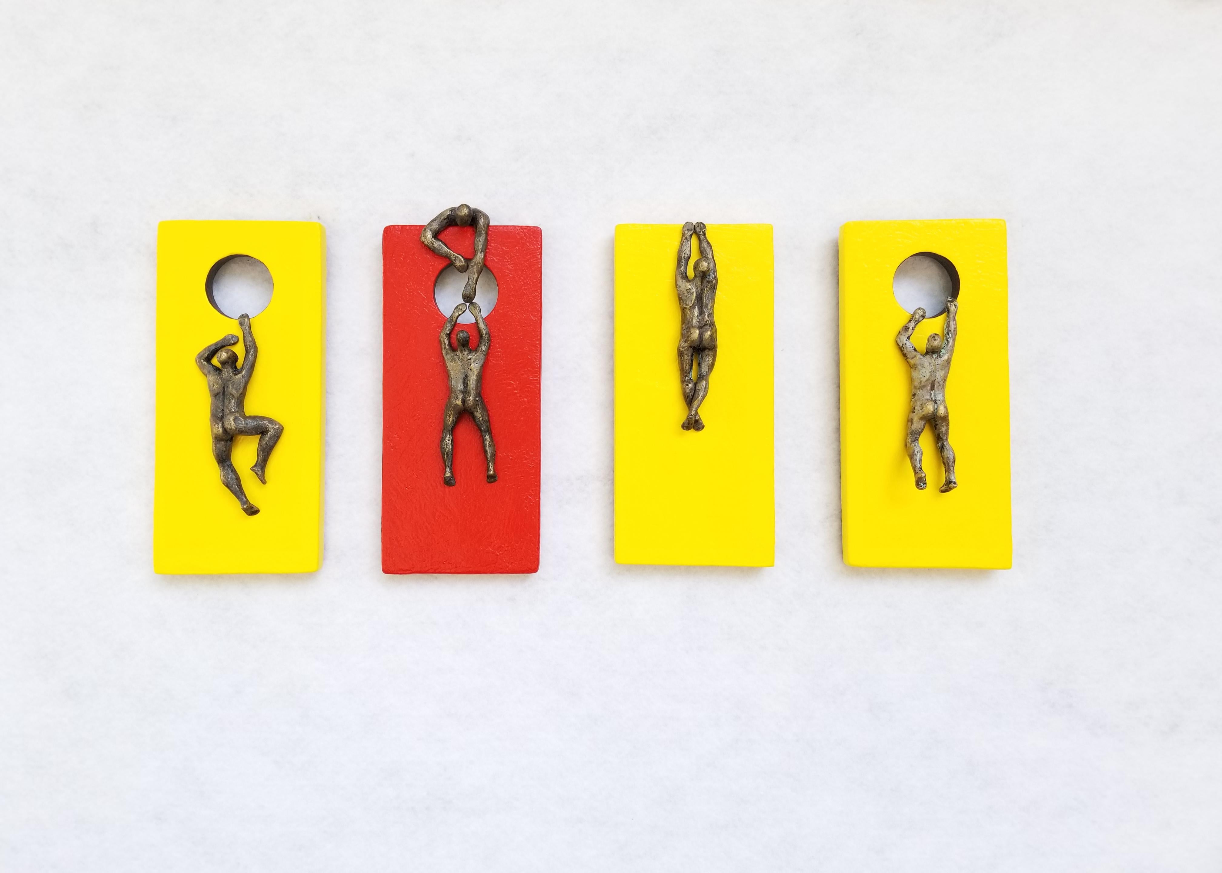 <p>Artist Comments<br>Nude figures climb minimalist structures in bold shades of yellow and red.  Artist Yelitza Diaz presents a conceptual piece representing the human journey of spirituality and elevation of being. Yelitza paints the figures with