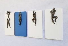 White & Blue Climbers, Original Painting