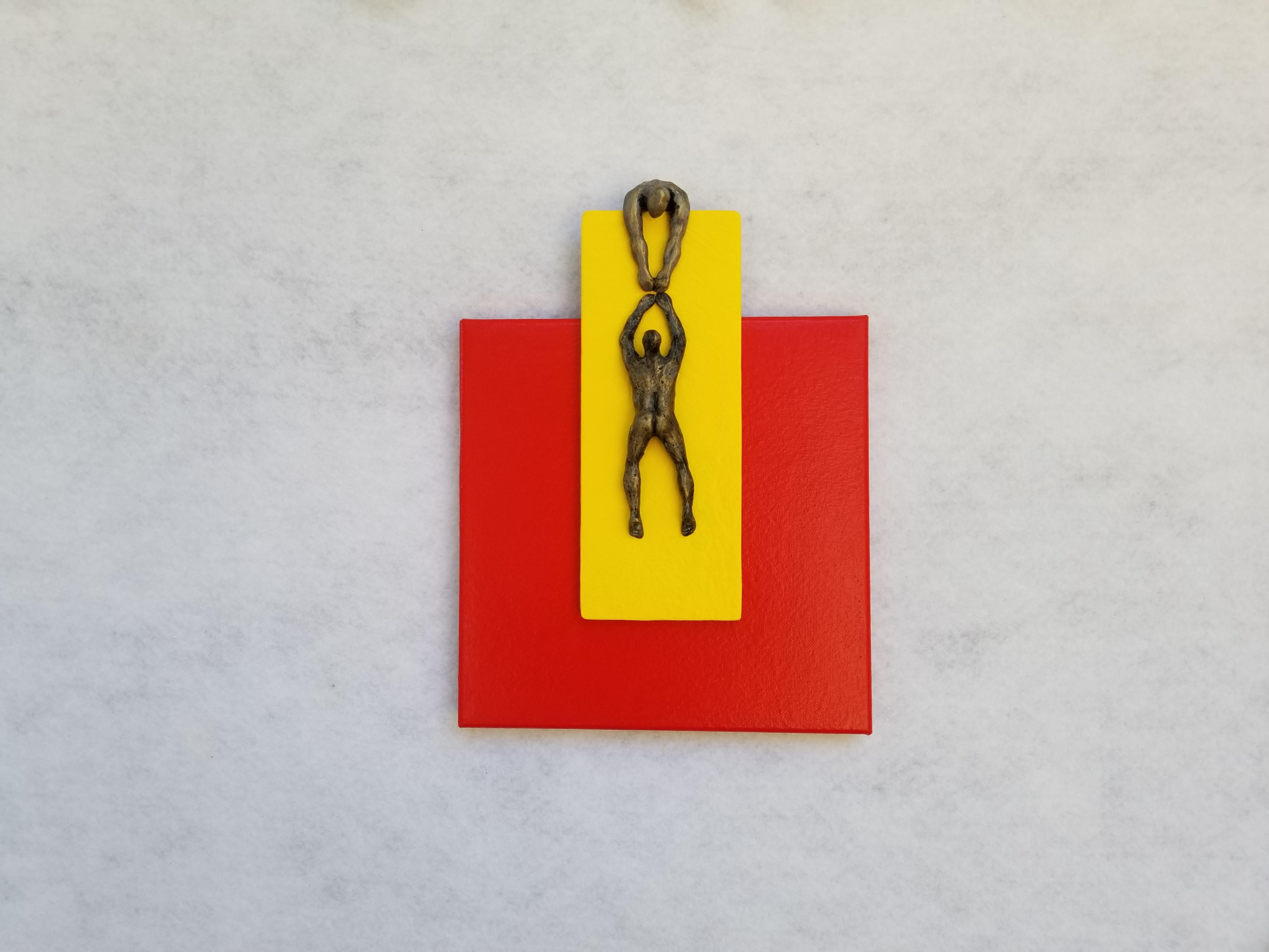 <p>Commentaires de l'artiste<br>Tout en préservant son esthétique, l'artiste Yelitza Diaz mêle le minimaliste au moderne. Elle présente une figure métallique qui se balance dans les mains d'un autre. Elle utilise des nuances audacieuses de rouge et