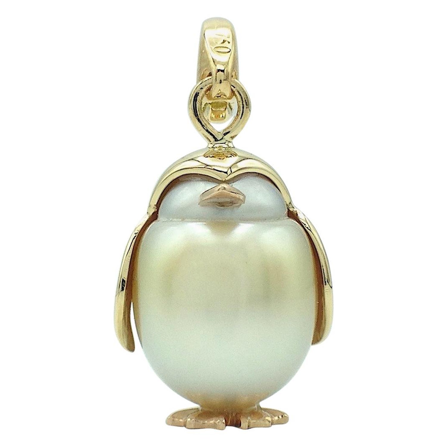 Yellow 18 Karat Gold Australian Pearl Penguin Pendant Necklace Or Charm At 1stdibs Yellow 18 Karat Gold Australian Pearl Penguin Pendant Necklace Or Charm At 1stdibs