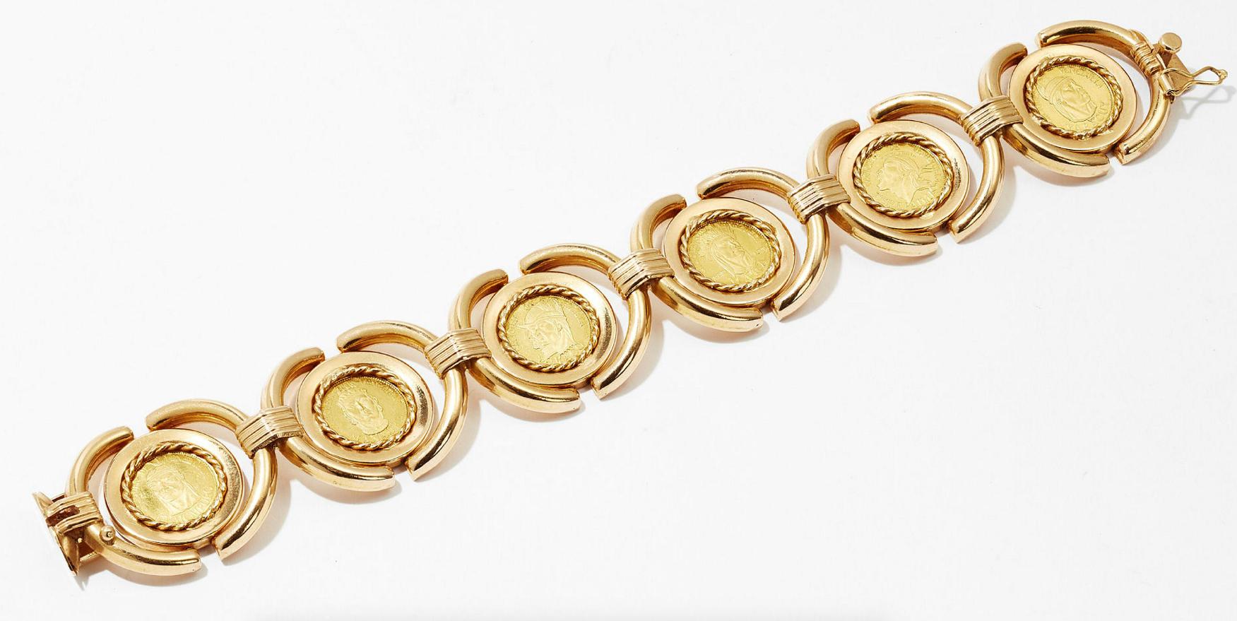 Yellow 18 Karat Gold Link Bracelet, 1970s 1