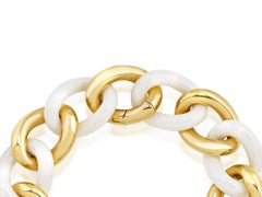 Yellow 18kt Gold and Ceramic Bracelet XS Link - FASHION GROUMETTE Collection*
