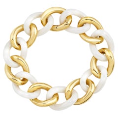 Yellow 18kt Gold and Ceramic Bracelet XS Link - FASHION GROUMETTE Collection*