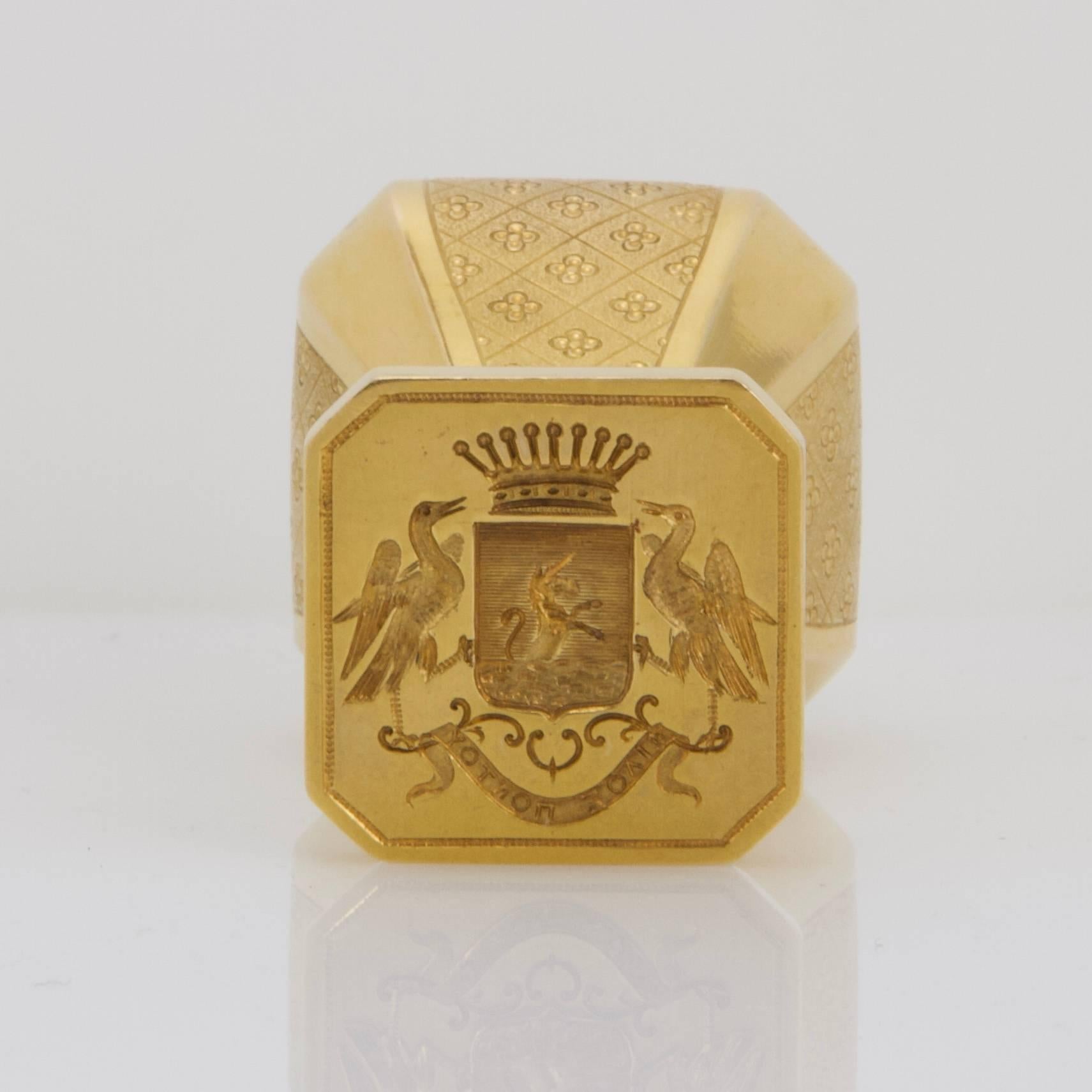 Regency Yellow 18-Karat Gold Seal Made in France For Sale