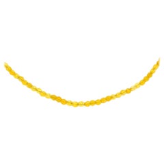 Yellow Agate Bead Adjustable Choker Necklace