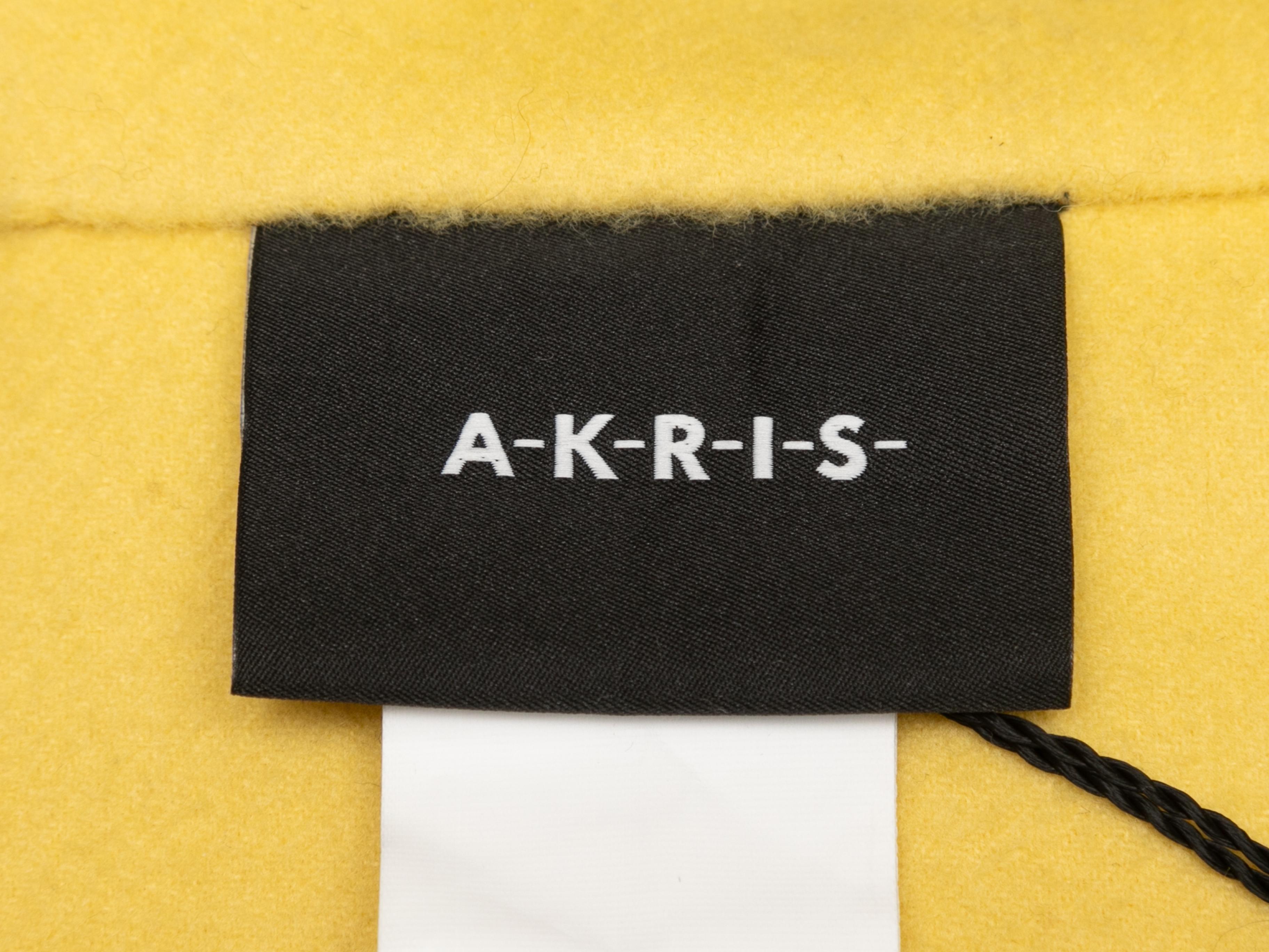 Yellow Akris Mimoa Virgin Wool Zip Coat Size US 4 For Sale 1