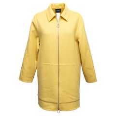 Yellow Akris Mimoa Virgin Wool Zip Coat Size US 4